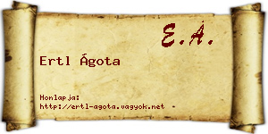 Ertl Ágota névjegykártya